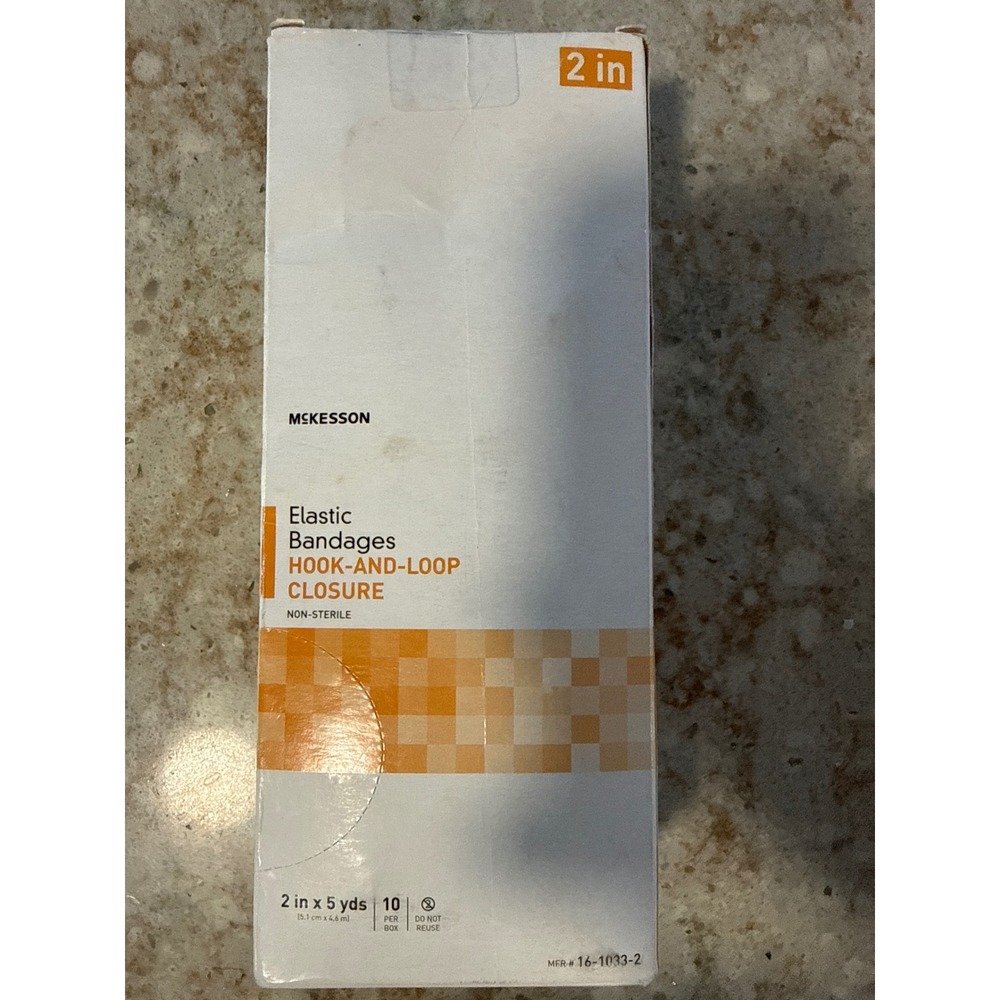 McKesson Elastic Bandages 2in‎ x 5yds Hook and Loop Closure 10 Count 16-1033-2